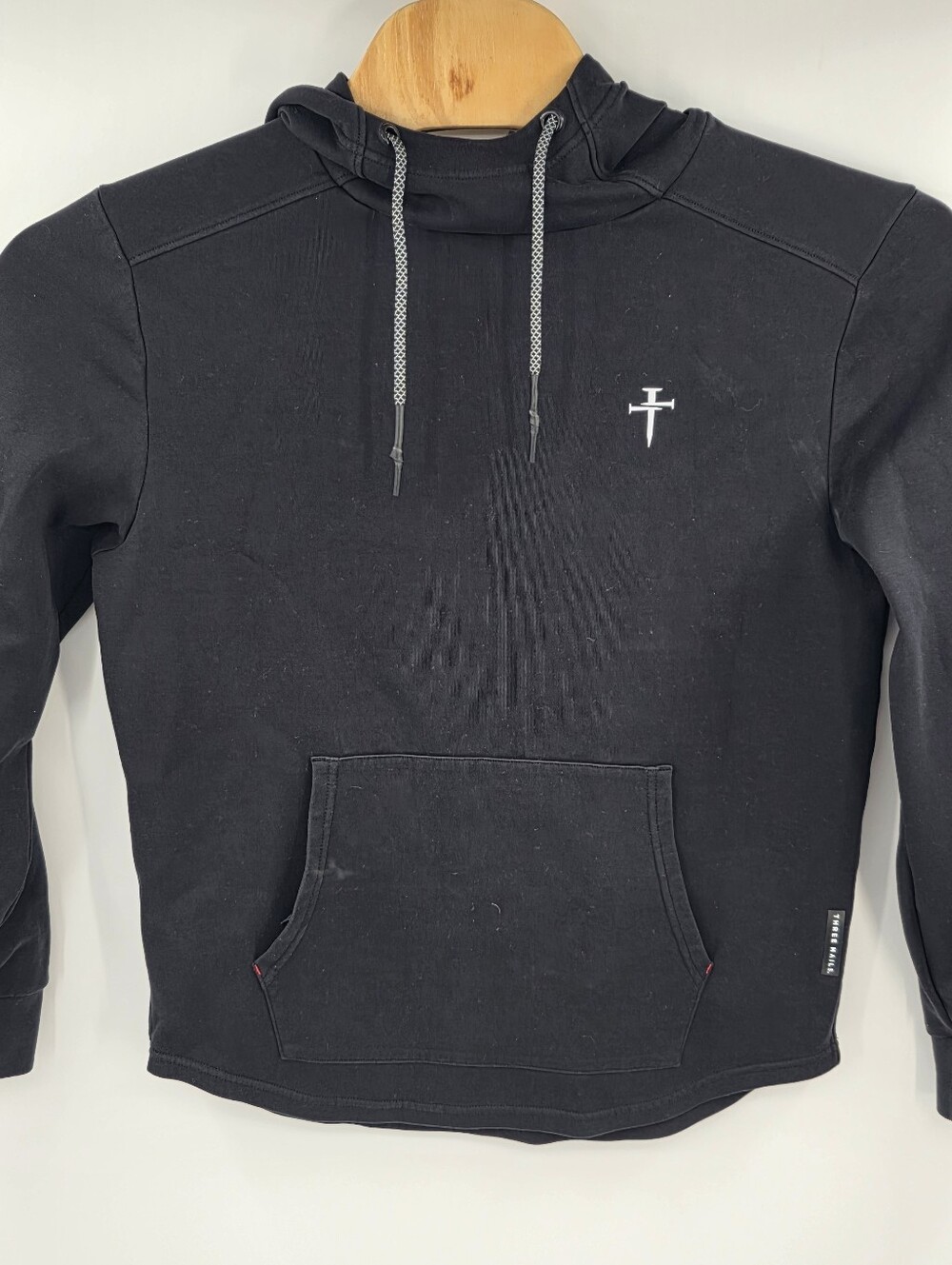 Three Nails Pro Tech M Medium Hoodie Sweatshirt Space Black Pullover High Neck